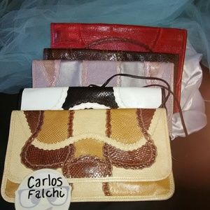 Carlos Falchi  Exotic snakeskin clutches